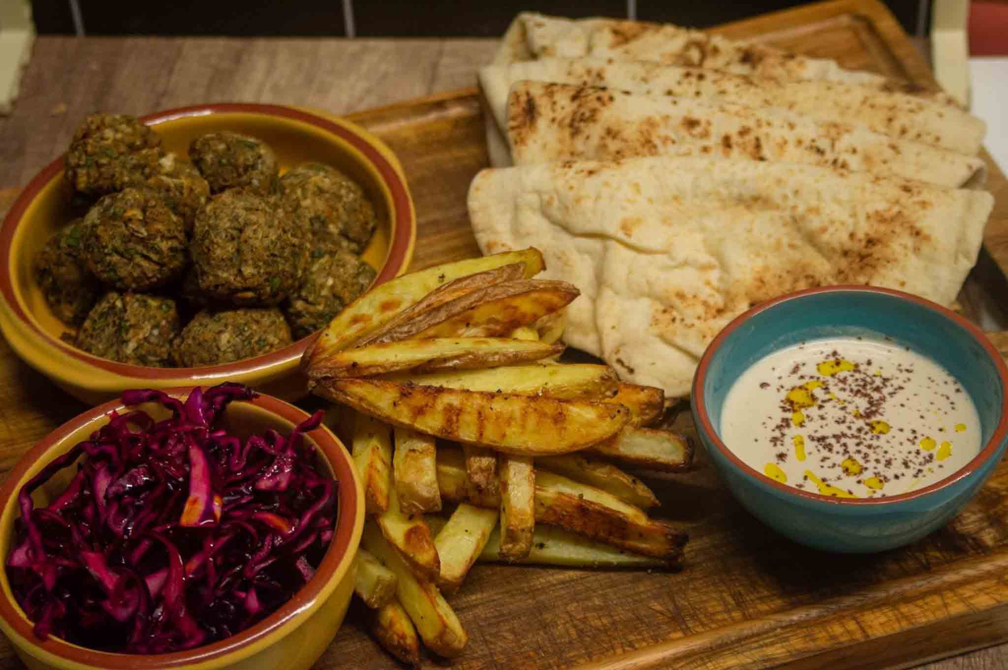 Homemade Falafel with flatbreads