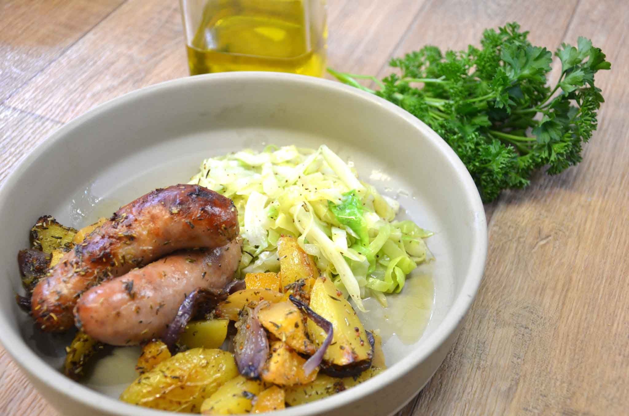 Honey Glazed Pork Sausage Tray Bake