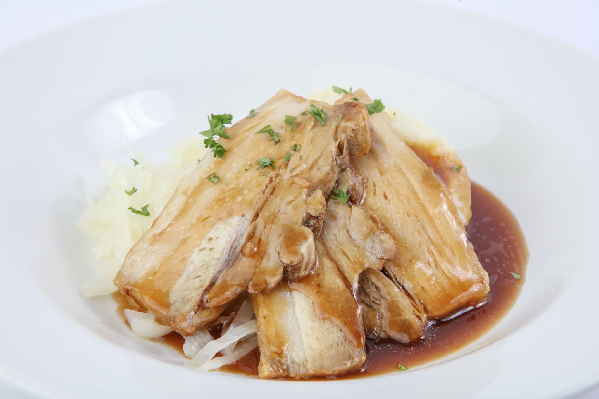 Roast Pork with Cabbage, Mash  & Gravy