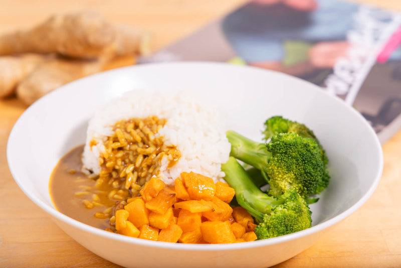 Roasted Butternut Squash in Katsu Curry Sauce & Rice