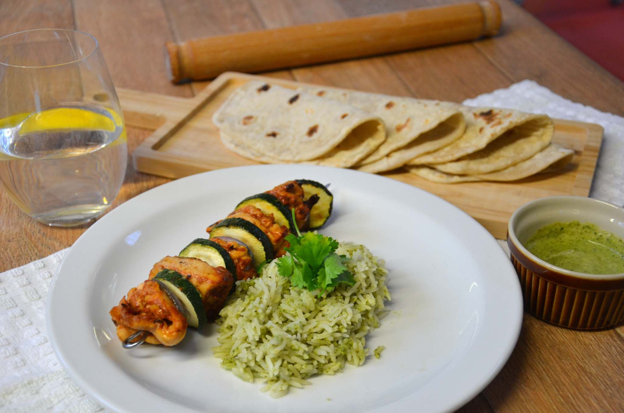 Thai Style Chicken Kebab with Cooling Coconut Chutney
